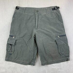 Kuhl Mens Shorts Large Gray Cargo Vintage Patina Dye Cotton Nylon Outdoor Hiking